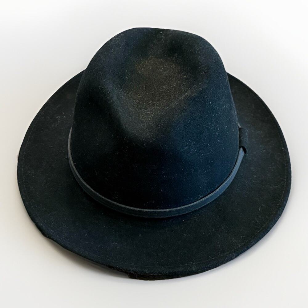 Bailey Mens Black 100% Wool Felt Fedora Hat Size XL Made In USA